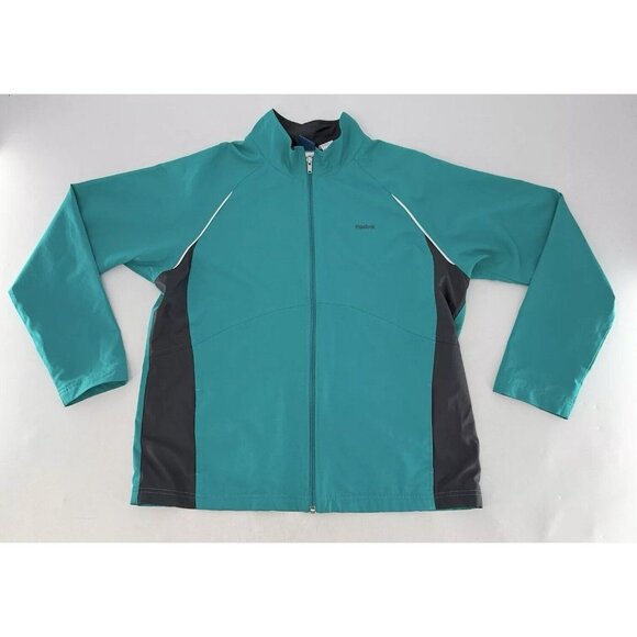 Reebok Women’s Teal Full Zip Yoga Running Jacket Size XL Athleisure - Picture 3 of 15